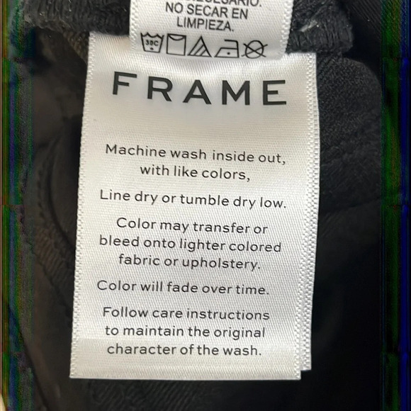 Frame Le Sylvie Slender Straight Jeans in Noir Croc - NEW - Size 30 - Picture 11 of 11